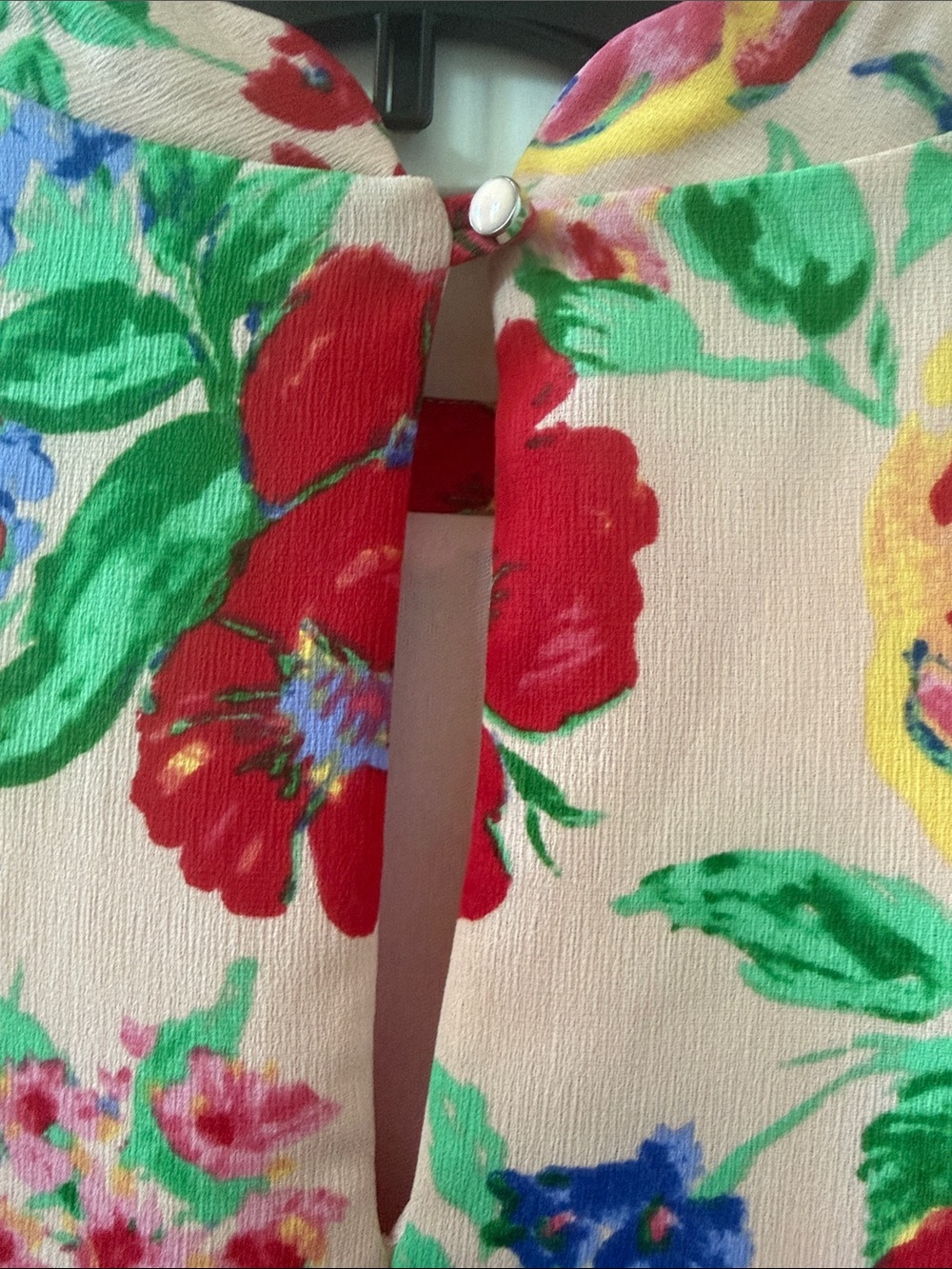 Everly Pink Floral Dress with Red, Yellow & Green Accents Small - Picture 5 of 8